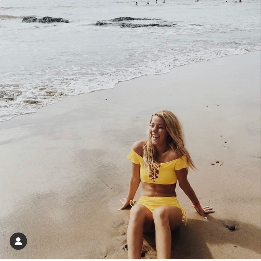 NWT Freedom Beachwear yellow adjustable strap Bikini set